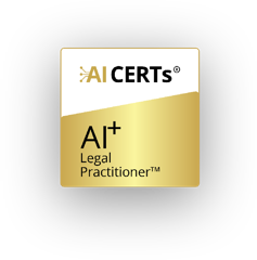 AI CERTs AI+ Legal Practitioner certification badge