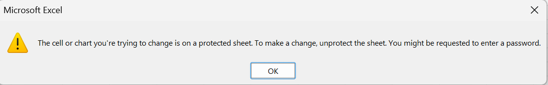 Protected sheet in Excel