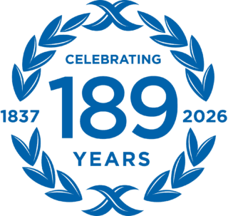 Logo marking 189-year anniversary from 1837 to 2026 with laurel wreath
